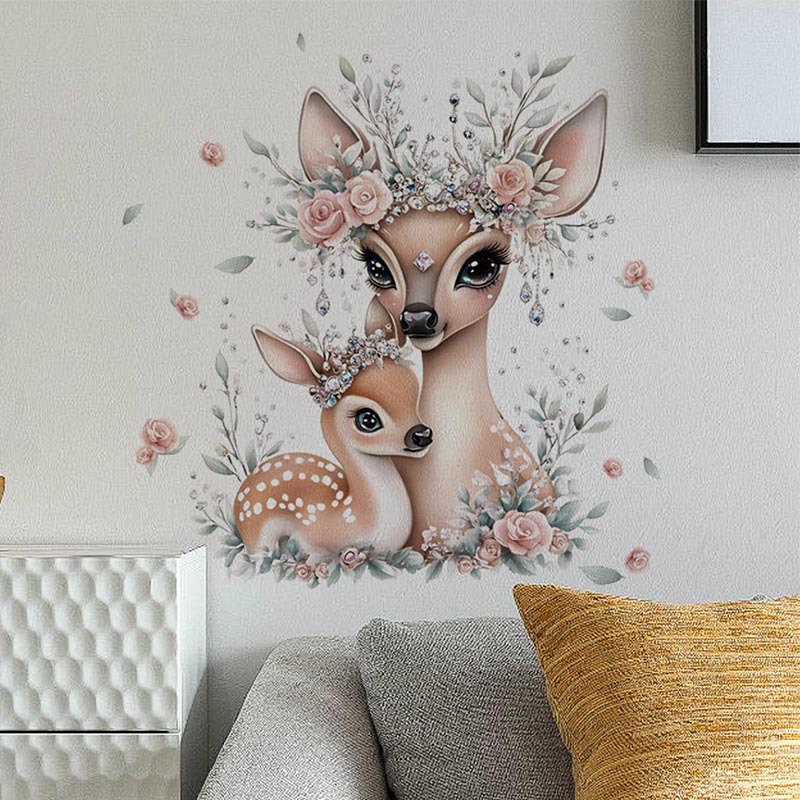 Image of Deer Wall Sticker, Decorative Living Room, Dining Room, Bathroom, Bedroom, Removable Pvc Wall Sticker