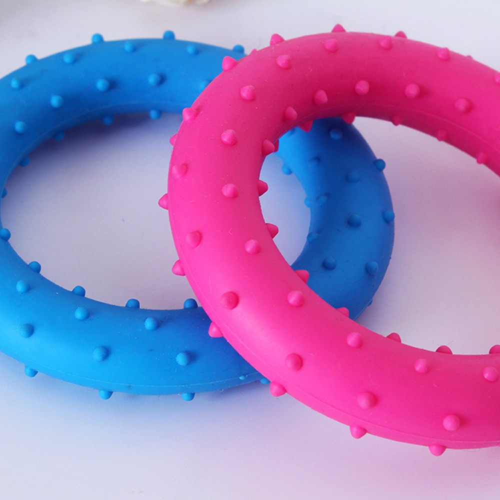 TPR Pet Chew Toy for Small Dogs - Interactive Puppy Molar Teeth Cleaning and Training Biting Toys, Anti-bite Training Thorn Circle Toy