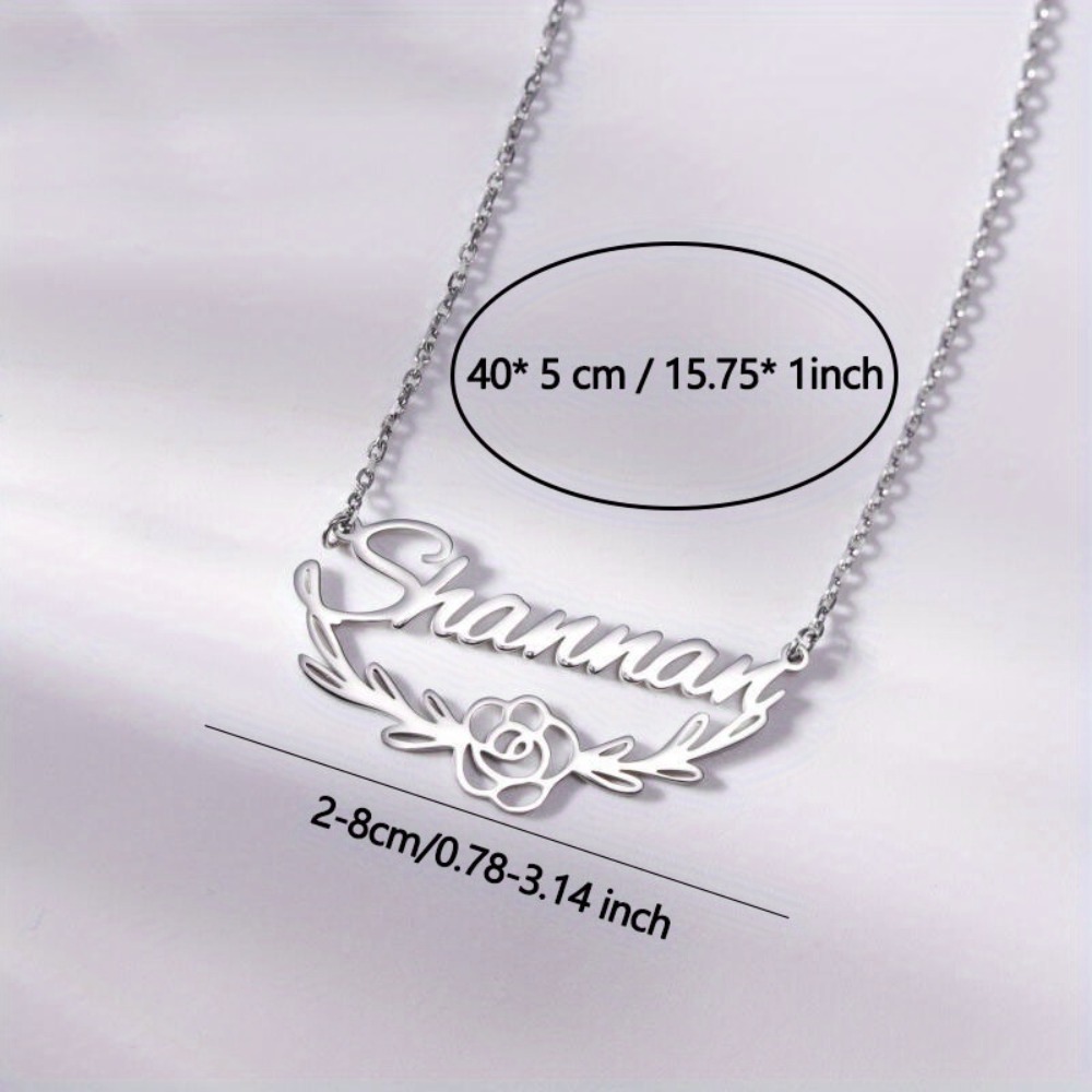 Custom Rose Name Pendant Necklace — Personalized Gift