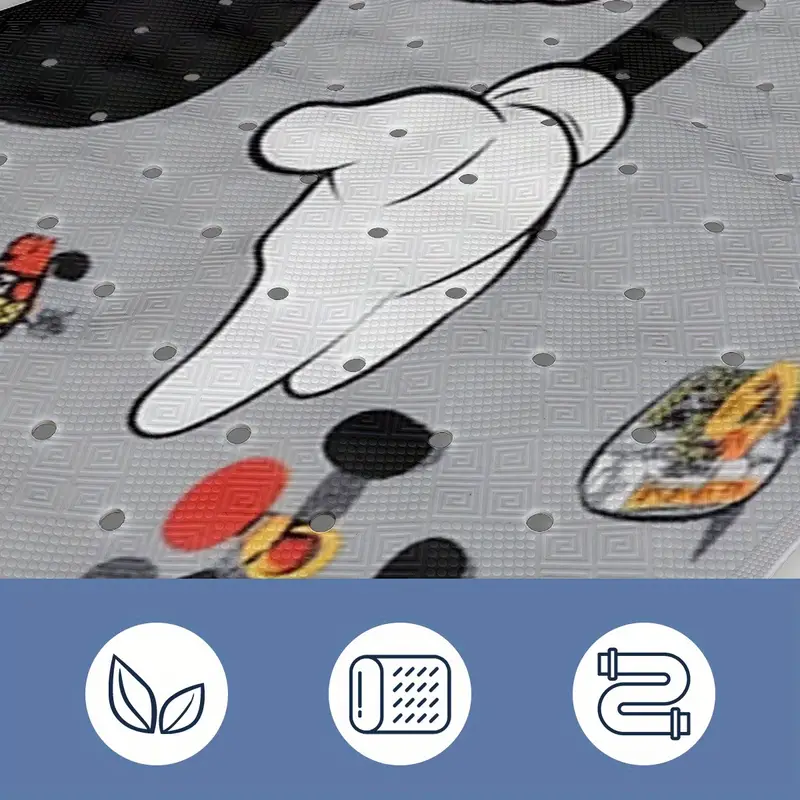 1pc non slip bath mat extra long shower 15 7x39 3in with anti slip backing drainage hole suction cups footprints bathroom decor for machine washable pvc floor mat bathroom decor and accessories to clean design durable material Product details 6