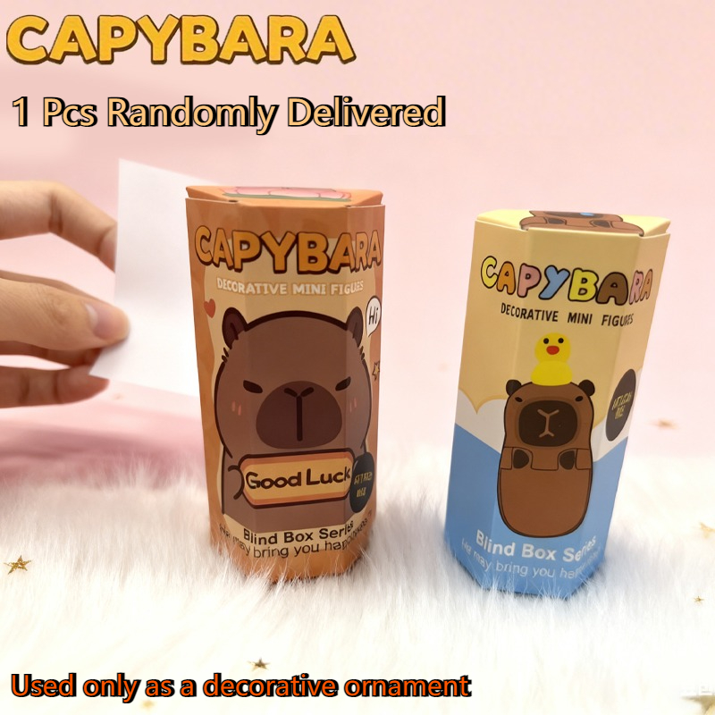 E-shop 1 Capybara Überraschungs-Geschenkbox - Langlebiger Resin-Dekor für Autoarmaturenbrett, Zuhause, Büro & Party-Feiertagsgeschenke (Nur Dekoration)