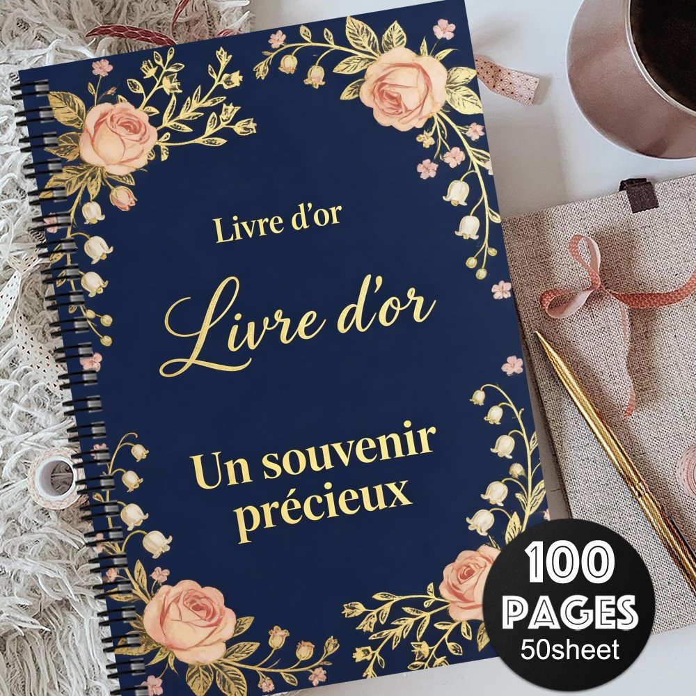 TEMU 1 pièce 'or souvenir esthétique , Livre de messages d' esthétique, 1 'or esthétique pour de fête (anniversaires, jours fériés, nouveau-nés,