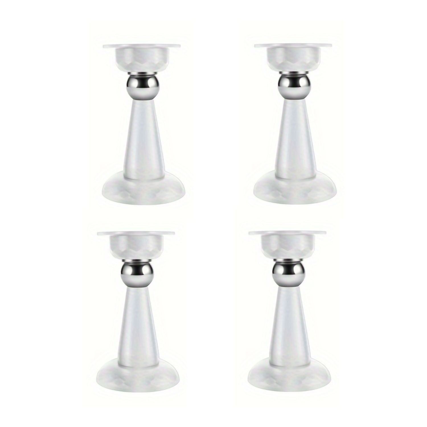 TEMU 4pcs [magnetic Door Stop] Magnetic Door Stop - Polished, Adhesive Wall And Floor Mount, Multicolor Metal Door Stop