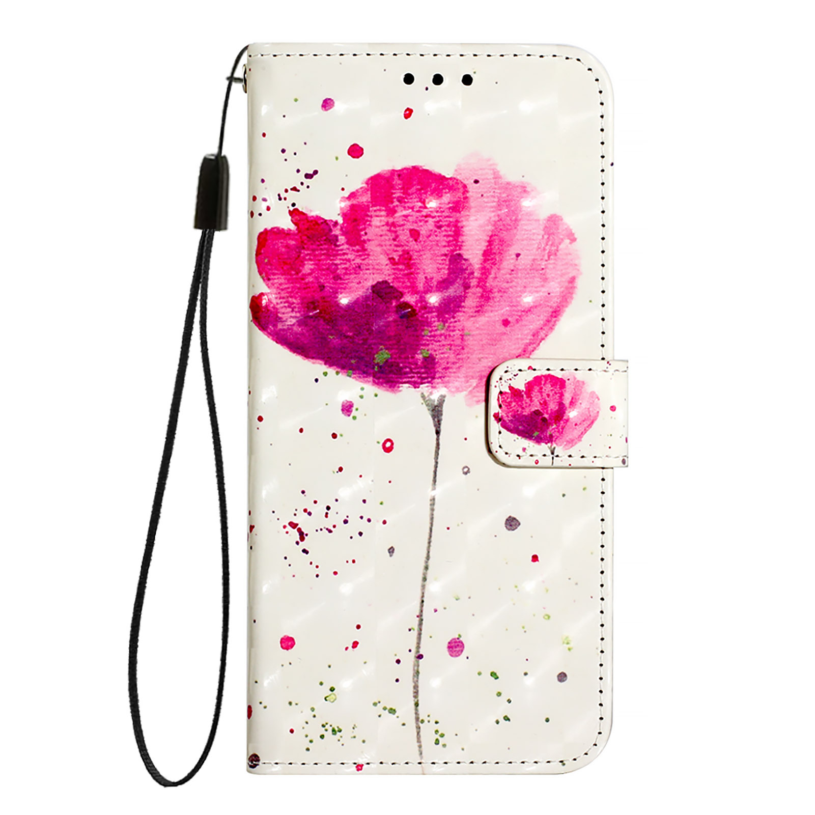TEMU Coque de téléphone - CH01, motif floral de dessin , portefeuille avec fonctions , emplacements pour cartes et fermeture magnétique, et stylée,
