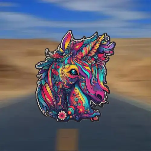Buy Beautiful Unicorn Sticker For Bumper Car Van Truck Motorcycle Helmet Toolbox Door PC Boat Online In India - Foto 9
