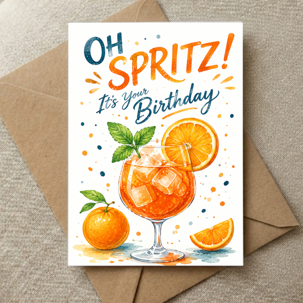 TEMU Carte d'anniversaire "Oh , c'est ton anniversaire" avec motif de cocktail à et de fruits d'agrumes pour amis, famille, collègues, célébrations,