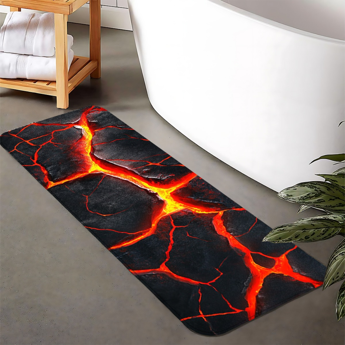 TEMU 1pc European Style Black Background Crack Pattern, Suitable For Multiple Scenes, Home Decor, Daily Or Festive Atmosphere Decoration, Bathroom