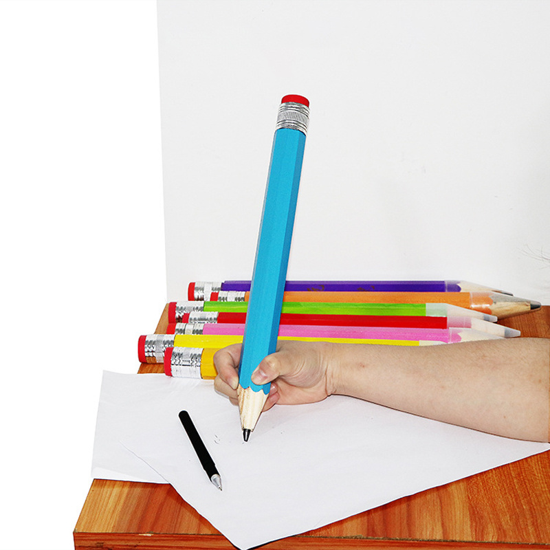 Funny Enormous Pencil with 5 Small Erasers