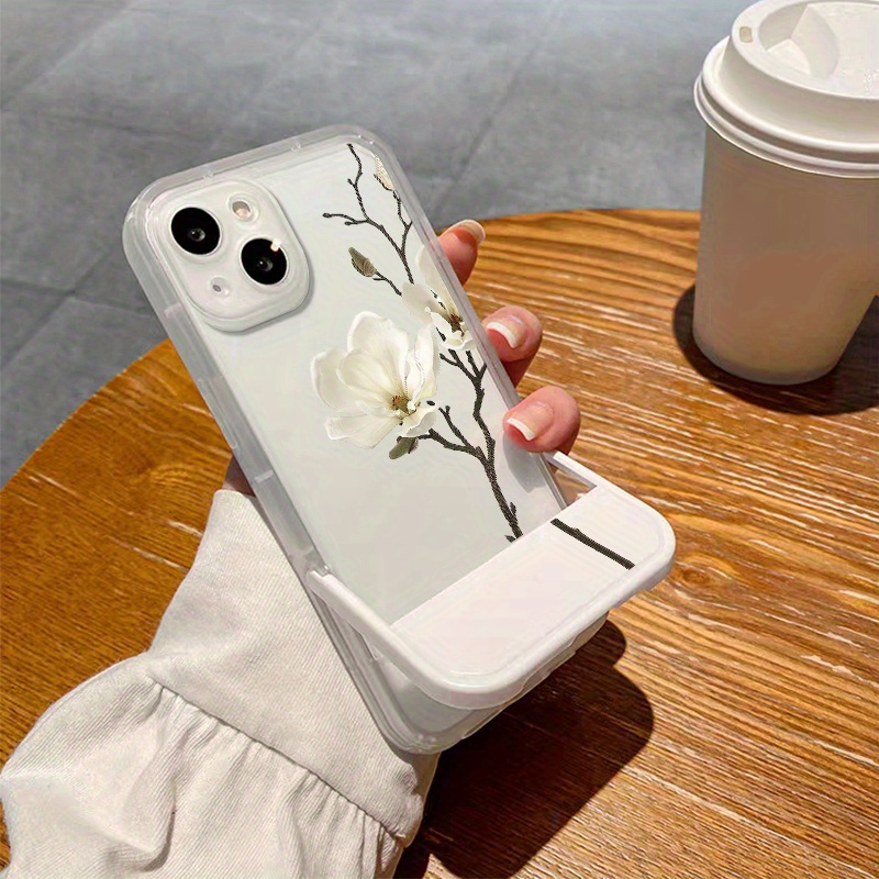 TEMU Coque de téléphone - Coque de téléphone à motif de fleur de antichoc, design créatif multifonctionnel et tendance, pour iPhone 16 15 14 13 12 11