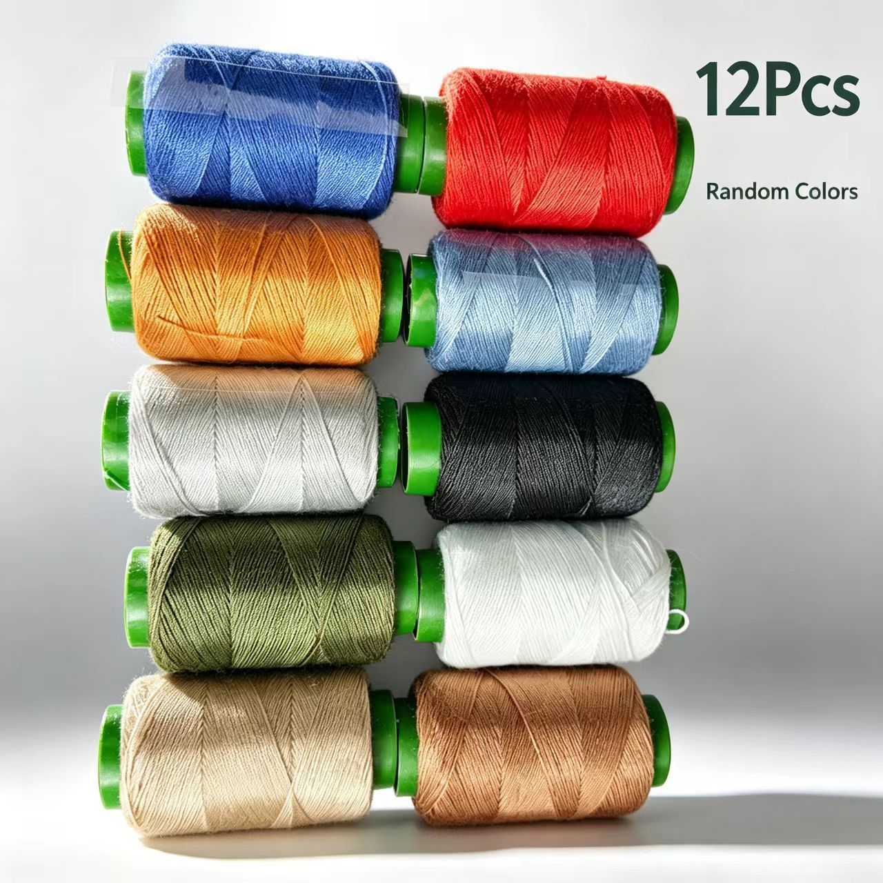 TEMU (random Colors) 12pcs Set Of 10 Colors Sewing Threads - Thick Thread For Jeans, Strong Three-ply And Not Easy To Break, Suitable For Repairing