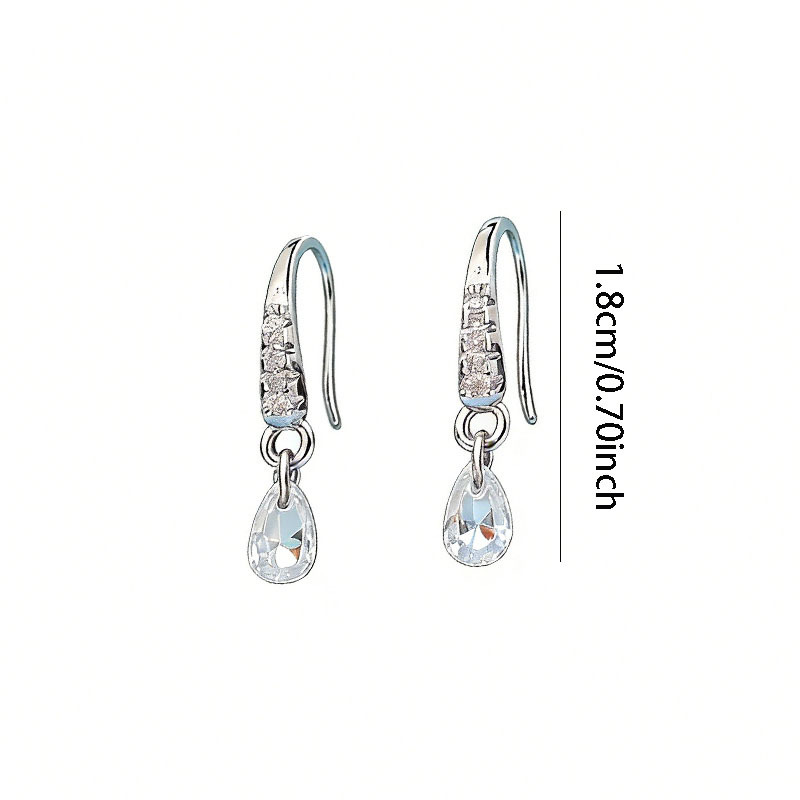 Elegant Teardrop-Shaped Earrings with Synthetic Zirconia