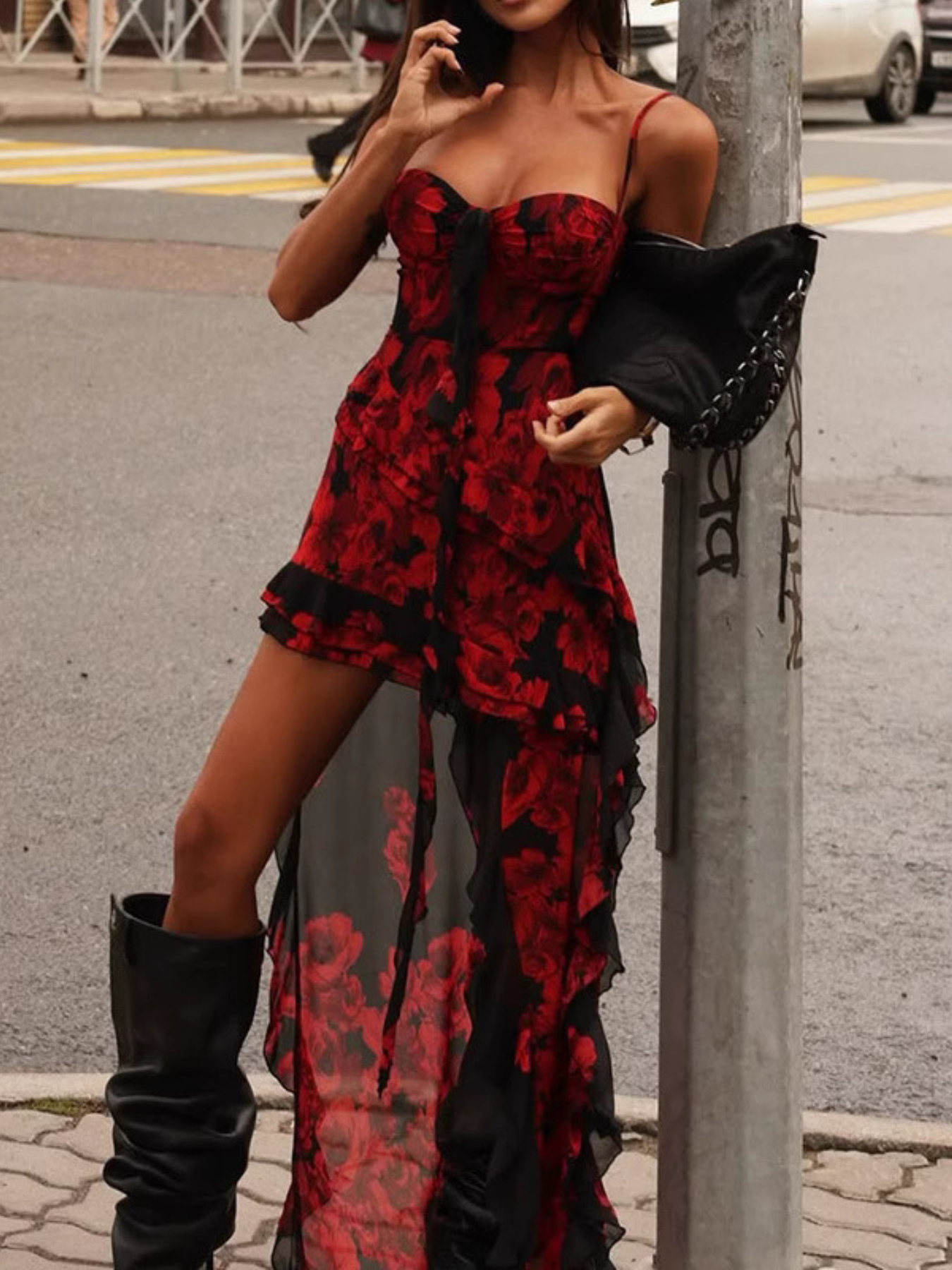 open lace back dress Women's Rose Reverie Dress Red | Size Small main image 1