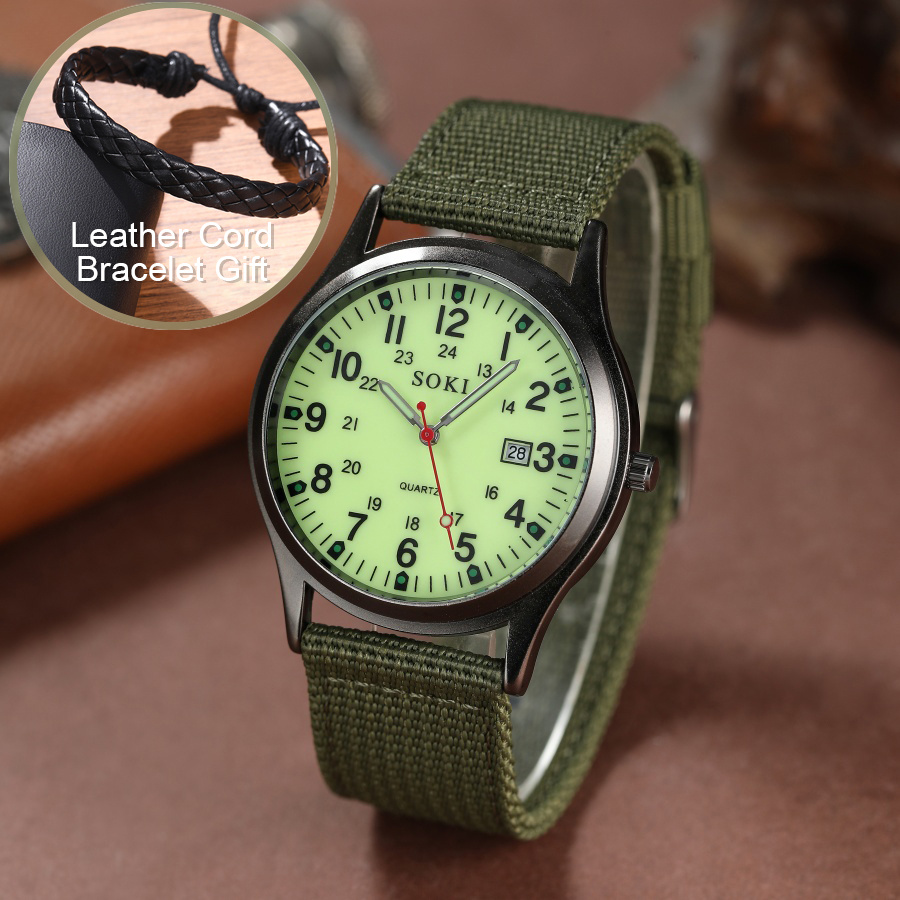 TEMU Fashionable, , Unique, And Minimalist Watch With A Luminous Dial And Black Rope As A Gift. A Must-have For Valentine's Day, Easter, Day,