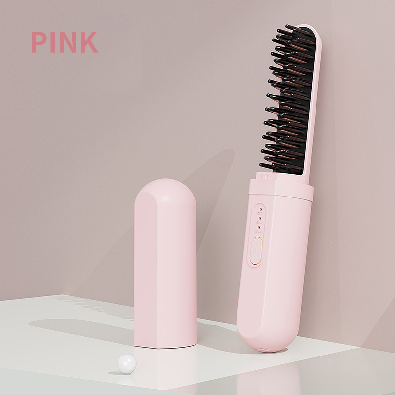 Image of Portable Straight Hair Comb, Dual Purpose Smooth Curling, With Automatic Function, Lightweight To Carry, Suitable For All Hair Types, Lightweight, Essential For Home And Travel