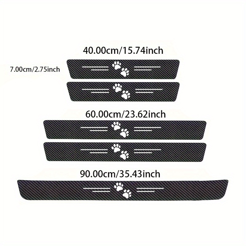 Image of 5pcs Car Door Sill Protector- Anti-slip And Durable With Cute Cat Paw , Self-adhesive Scratch-resistant , Suitable For All Car Models, , Interior Upgrade, Humorous Design, Scratch-resistant Material