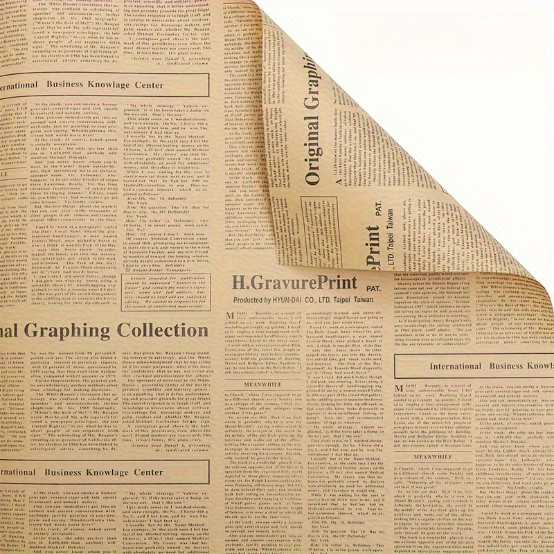 Image of 10 Sheets Of Vintage British Newspaper Paper, Floral Wrapping Paper, Suitable For Gifts, Crafts, Moving, Bouquet Supplies, Wedding Decorations