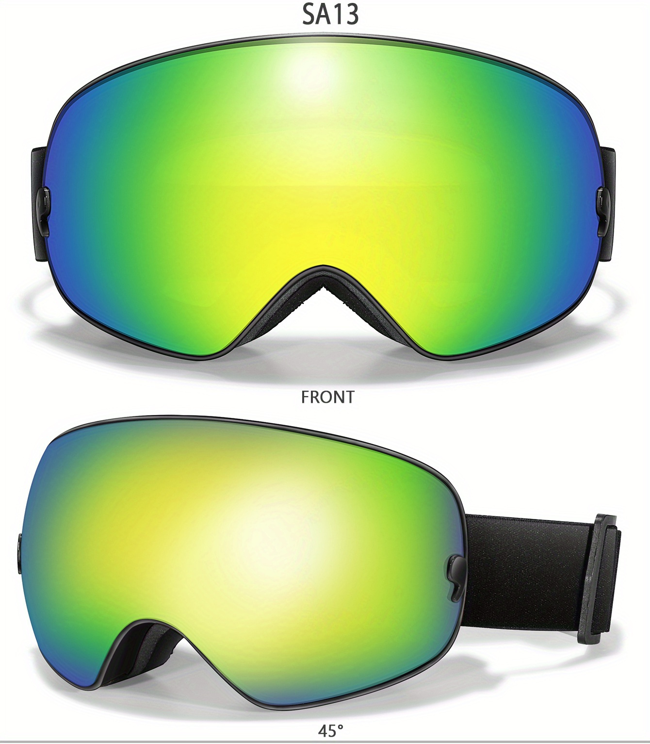 Winter Sports Outdoor Snowboarding Skiing Snow Skiing Goggles TPU Frame Men'S Women'S Teenagers Available, Free Night Vision Lens/Myopia Frame/Goggle One Each