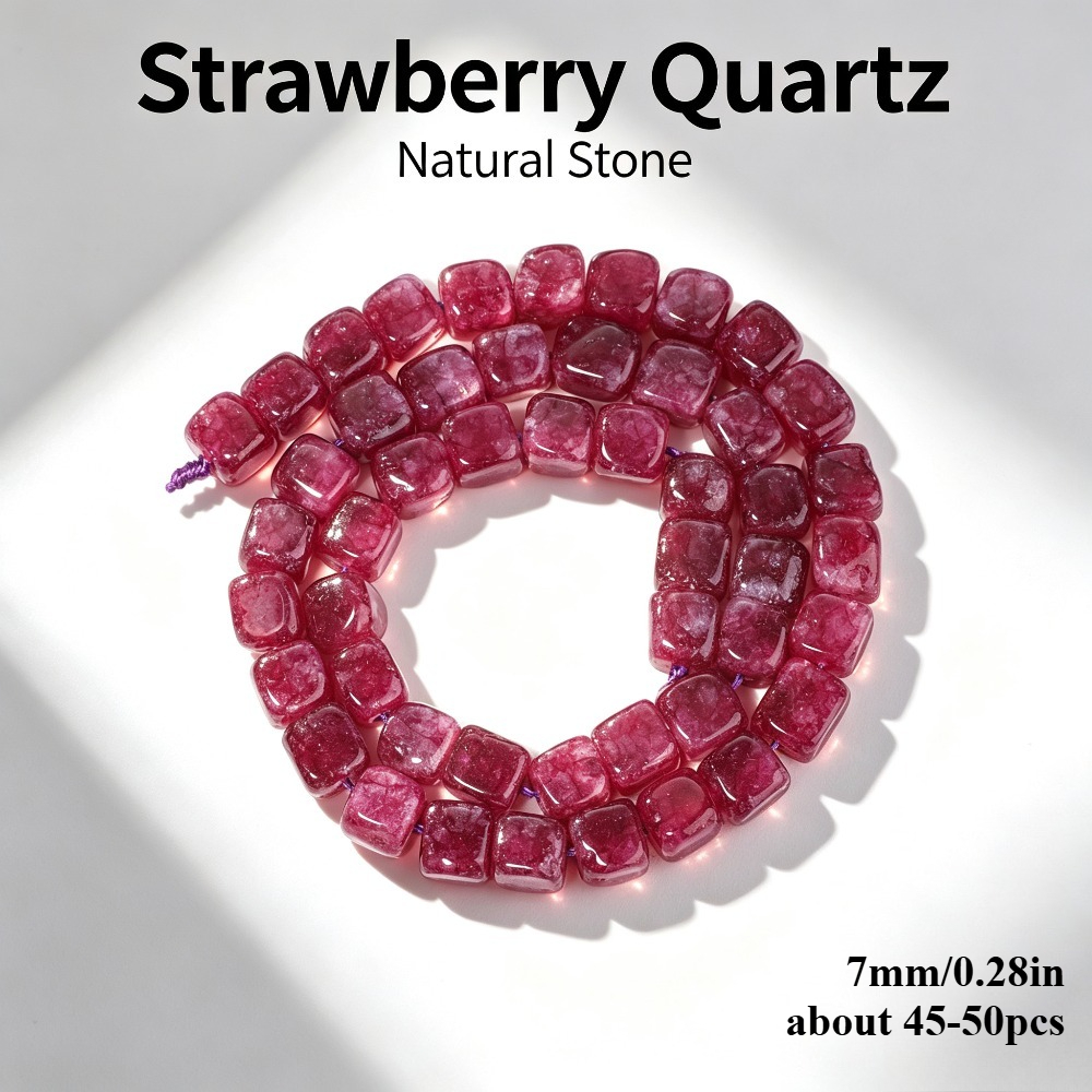TEMU Natural Stone Cube Quartz Crystal Square Loose Spacer Beads For Jewelry Making Gorgeous Bracelets Necklace Earrings Additions For Men Gifts