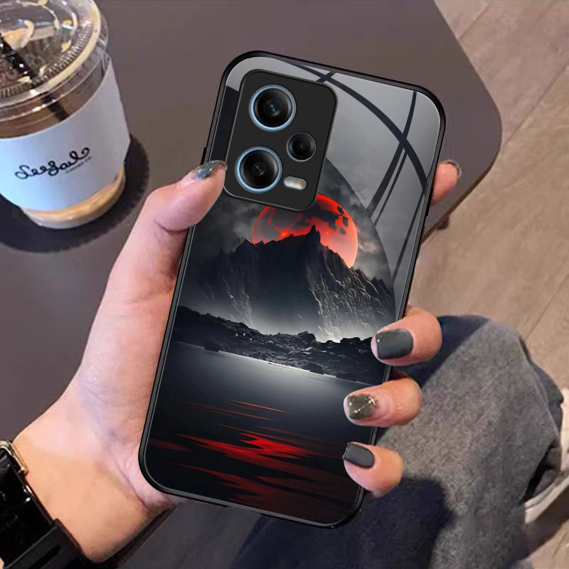 TEMU For Redmi Note 12 Pro 5g Phone Case Hard Case Tempered Glass Shockproof Cover Lifelike Prints That