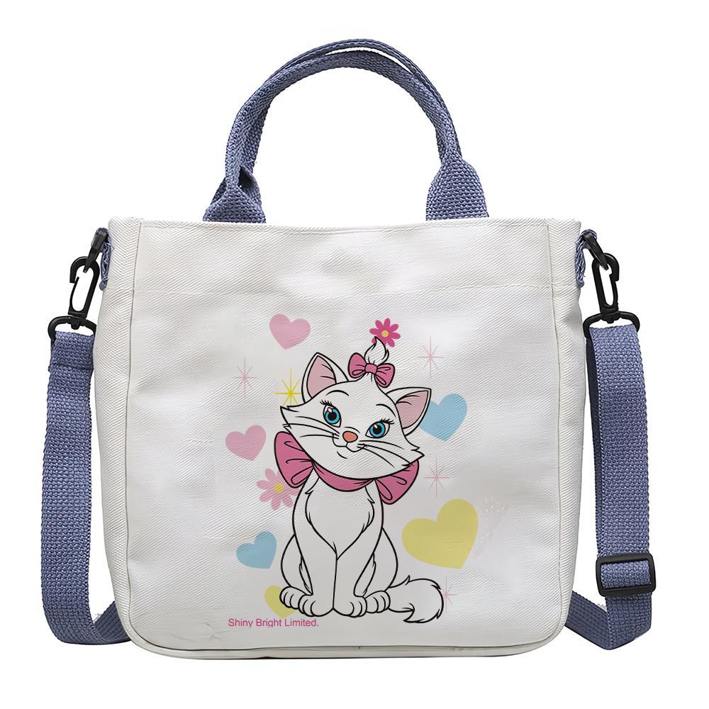 

1pc, Christmas Thanksgiving Day Marie Casual Shoulder Bag, Canvas Bag, Cartoon Animation Crossbody Bag Foldable Handbag Canvas Shoulder Bag