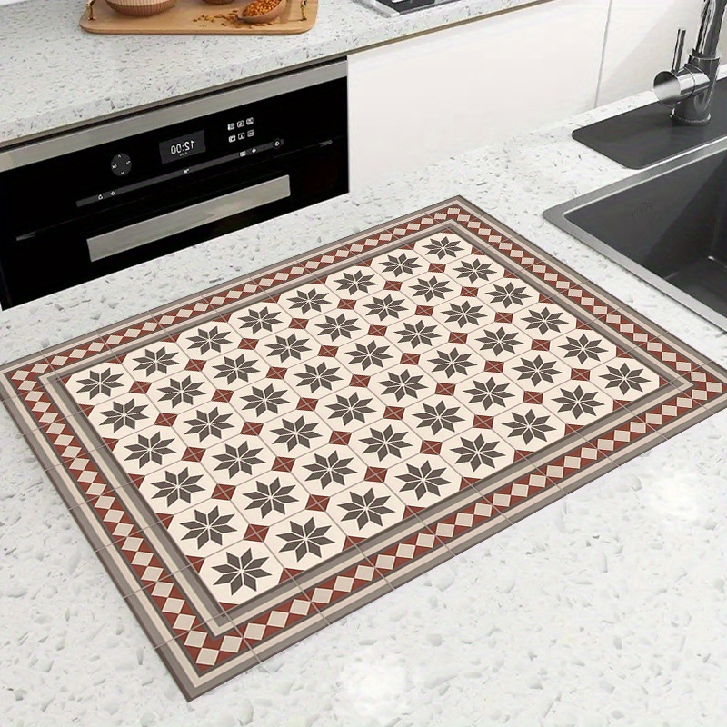 TEMU A , Multi-functional Design Drying Mat, Suitable For 2d Printing. Perfect For Kitchen Countertops, Sinks, Dishes, Plates, Coffee Makers,