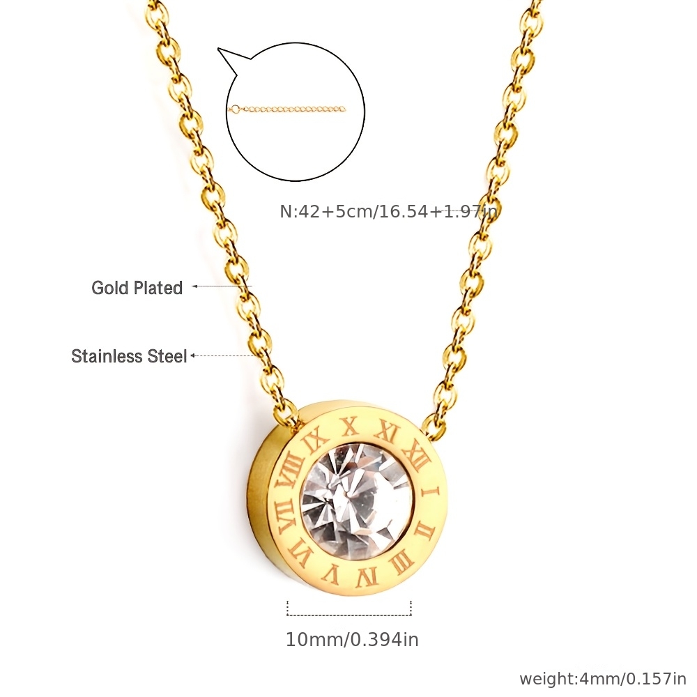 Women's Light Luxury Gold Steel Roman Numeral Collarbone Chain