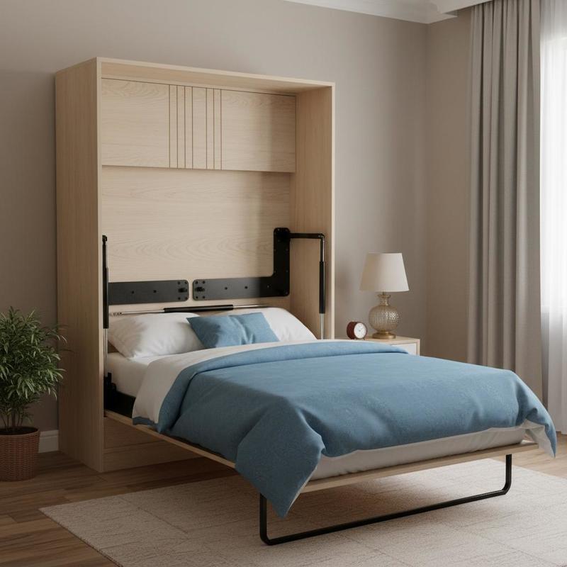 Murphy Bed Spring Mechanism 2055 X 1175 X 2080 Mm, Murphy Bed Kit, Twin Deluxe, Kit Mechanical Hardware for Wall Beds, Pneumatic Lever Bed Support, Folding Cabinet Wall Bed