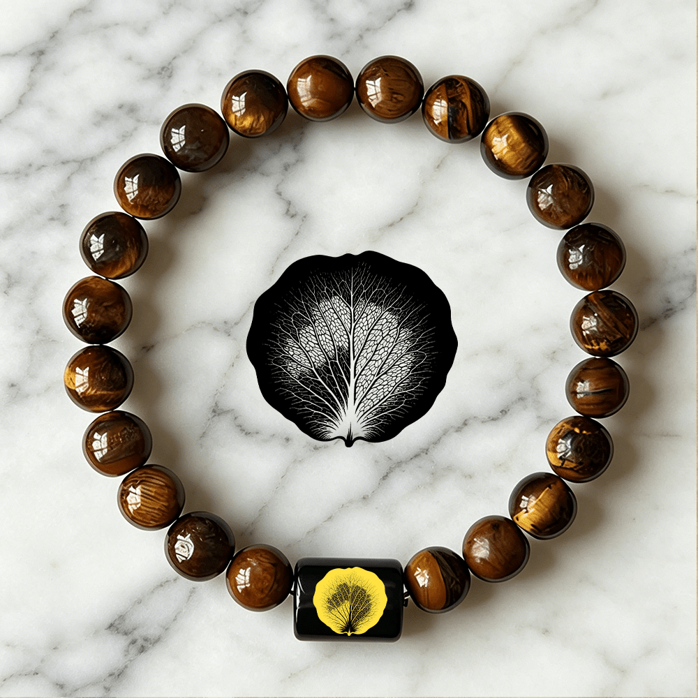 Beaded Bracelet with Leaf Pattern, Boho Style