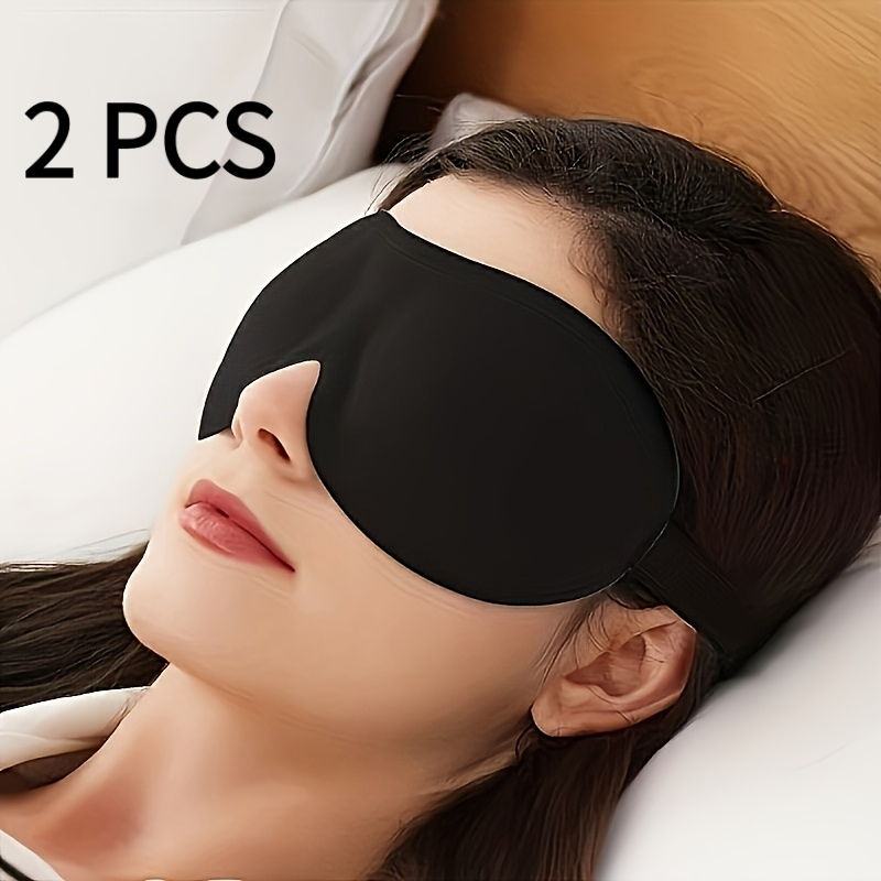 TEMU 2pcs Ultra-comfortable Sleep Masks - Blackout, Super Soft And Lightweight, Adjustable Tie, Breathable And Convenient, Ergonomic Eye Mask,