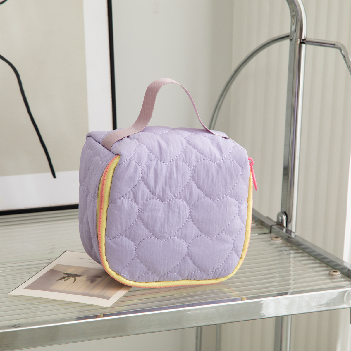 TEMU 1pc Of Cute And Fresh-style Makeup Bag, A Portable Travel Toiletry Pouch, Trip And Travel Storage Bag, Breathable And Wear-resistant, A Small