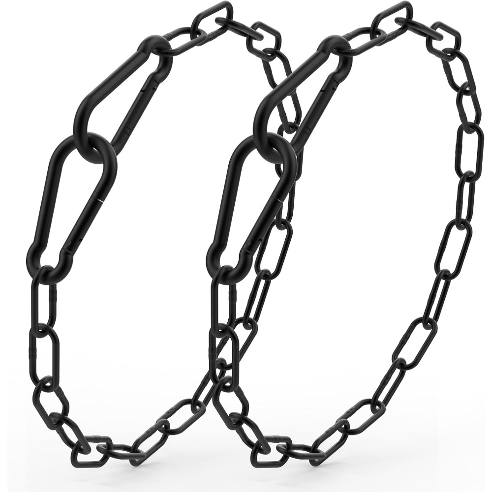 TEMU 20 Inch Gate Chain Lock With Carabiner, Stainless Steel Chain Link Gate Lock, 2pcs Barn Chain For Outdoor Fences Gates Pet Cages Livestock