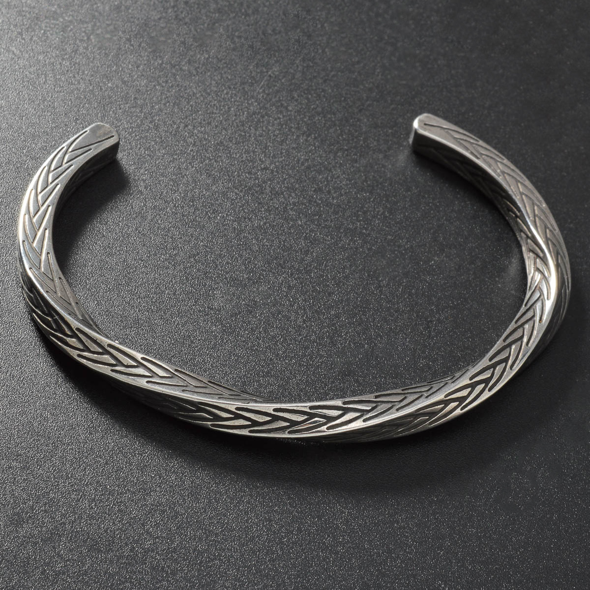 Hip-Hop Style Woven Totem Twisted Texture Open Bracelet