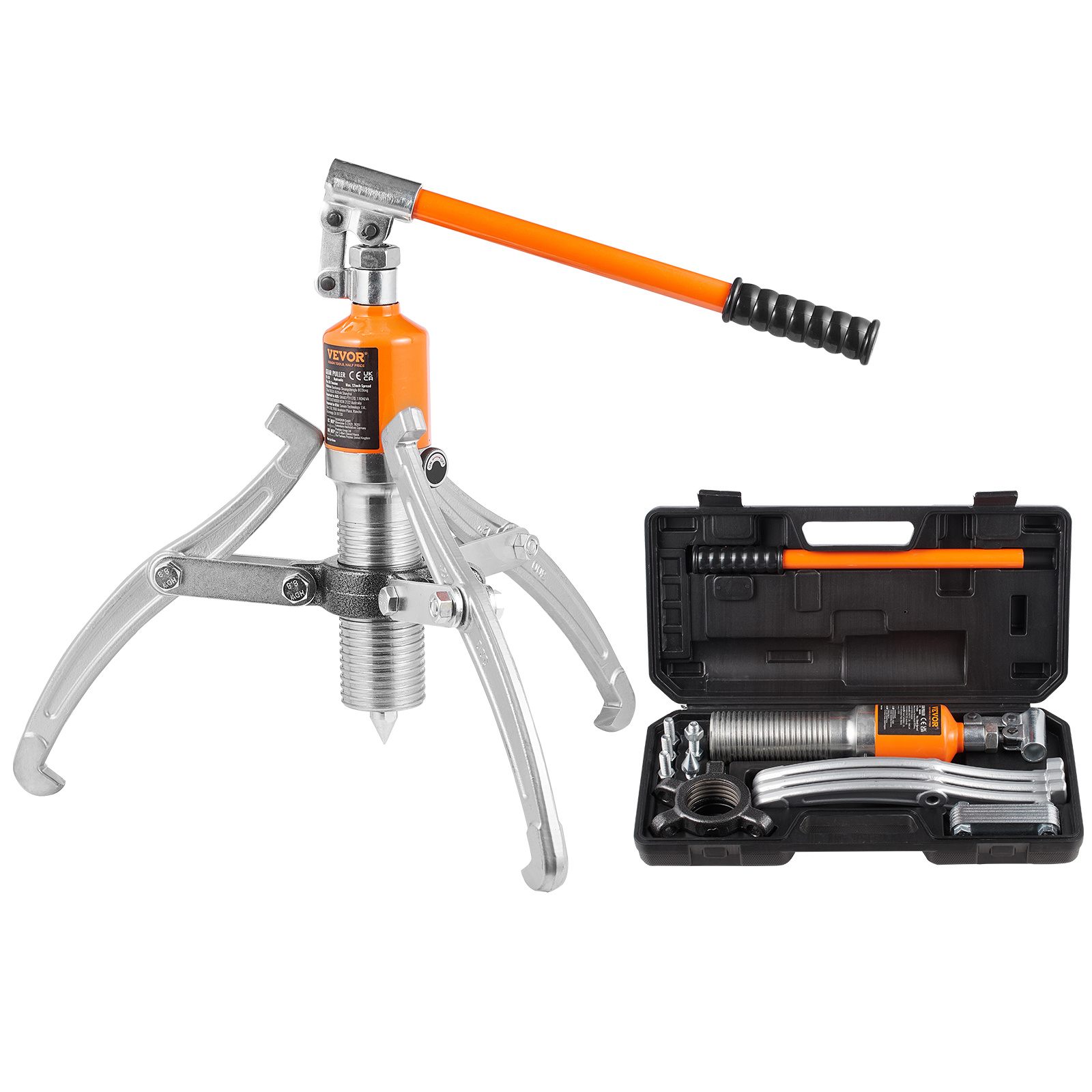 TEMU Vevor Hydraulic Gear Puller, 15 Ton Wheel Bearing Pulling Separator, 2 Or 3 Puller, And Horizontally, 12" Jaw Hydraulic Puller With Case For