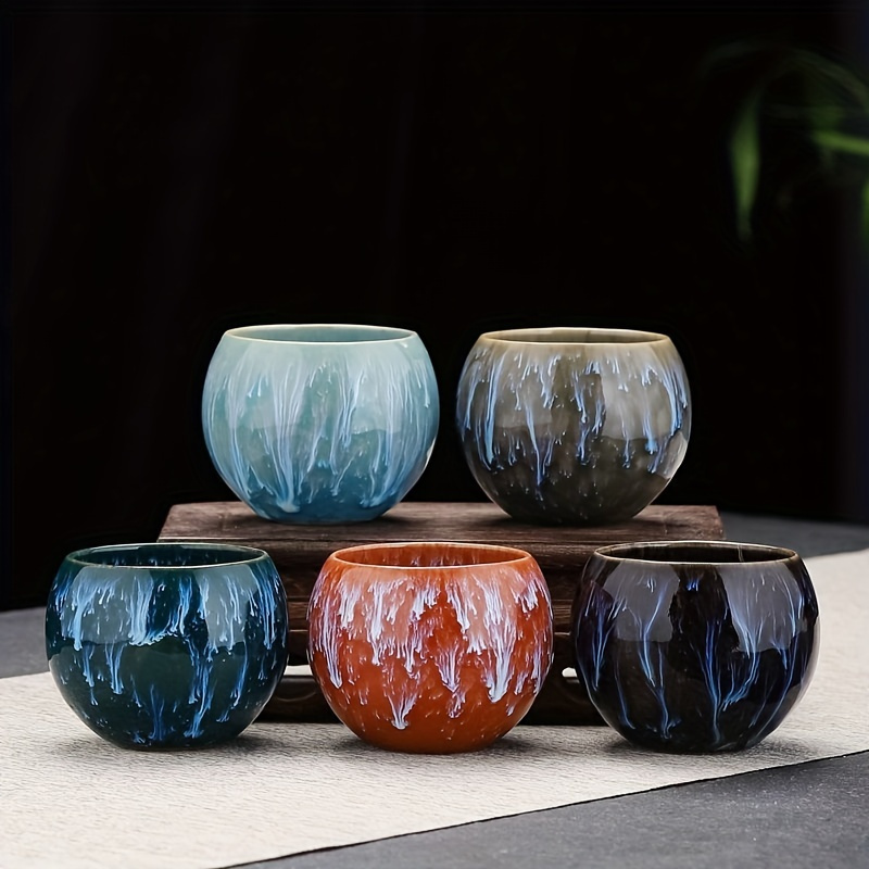 a set of mountain ceramic tea cups traditional chinese kiln high end fu tea set single large sample tea cup details 4