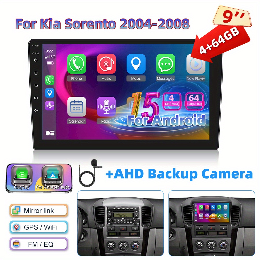 9" 15 Car Stereo Radio For 2004-2008 With 4gb+64gb, Featuring / Auto, 4k Touchscreen, Wireless 5.0, Backup Camera, Built-in Dsp, Swc, Fm, , And Multi-language Support, Without Battery