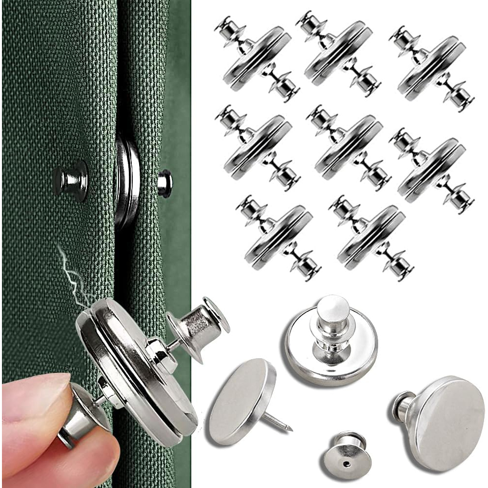 TEMU 8/10/20 Pairs Magnetic Curtain Clips, Double-sided Magnetic Suction Curtain Magnets Closure Prevent Light Leaking Keep Curtain Closed For Home