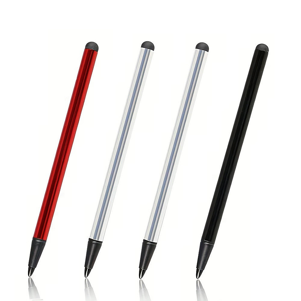 TEMU Juego de 4 piezas (2 plateadas + 1 + 1 negra) de lápiz multifuncional de uso con estructura , compatible con teléfonos móviles, tabletas y