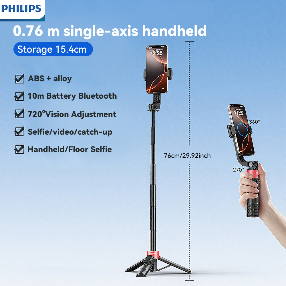Bt-equipped Selfie Stick With Easy-to-use Remote, Compact Size For Carry, Perfect For Life Moments, 30 Inches
