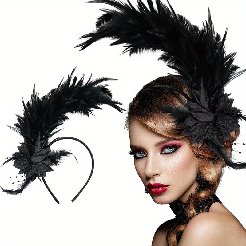 Baotongle 20er Jahre Feder-Stirnband – Vintage-Kopfschmuck Für Partys & Cosplay