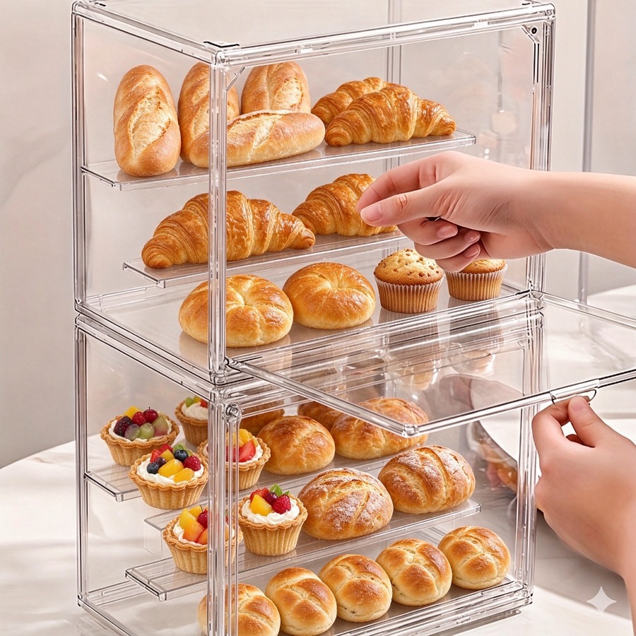 TEMU Counter Top Baked Cake Cupcake Stand With 2 Acrylic Cardboard Cupcake Towers, Covered Dessert Cake Cookie Display Stand For Donuts, Breads,