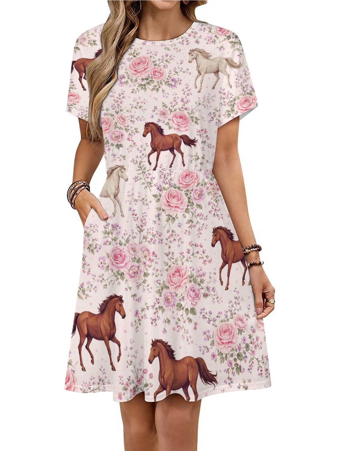 horse print dress sold on Temu United States