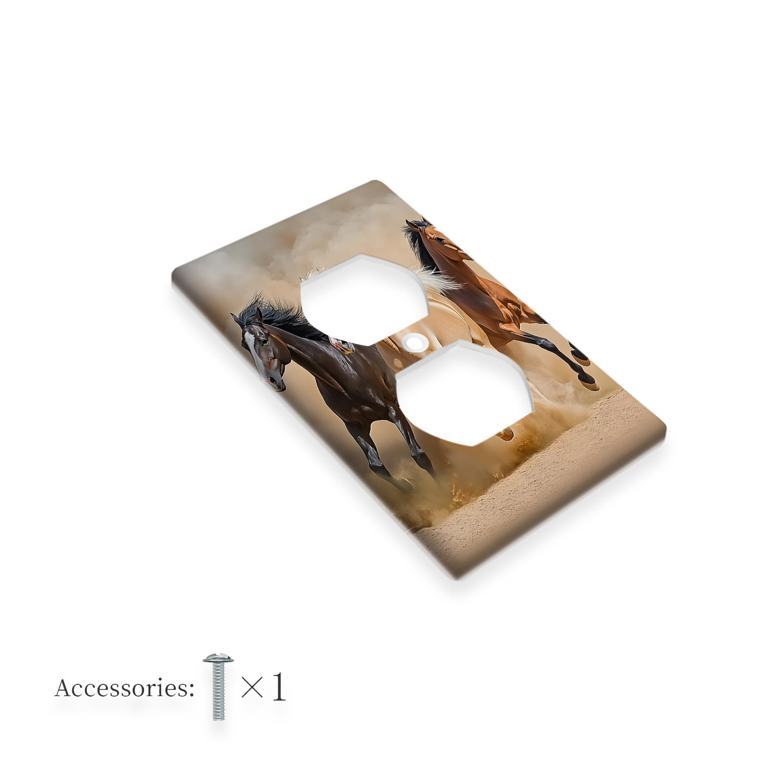 TEMU 1pc Lumière Décorative de Cheval pour Couvercle d'Interrupteur, Plaque Murale 1-Gang/2-Gang, Design Amusant et Original, Pas de Câblage , pour