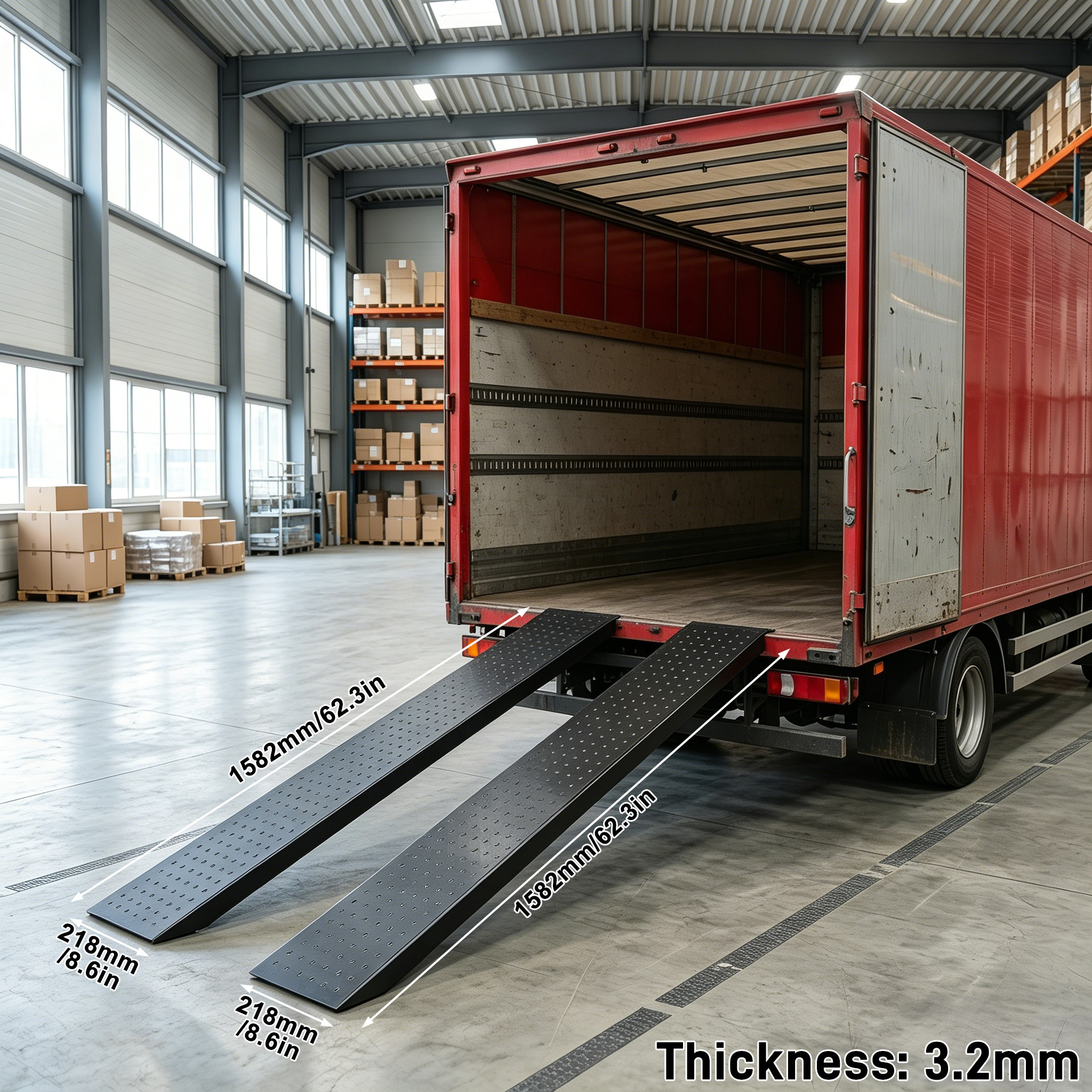 TEMU 2pcs Anti-slip Loading Ramp, Transport Ramp, Trailer Ramp, Industrial Ramp For Motorcycle, Trailer And