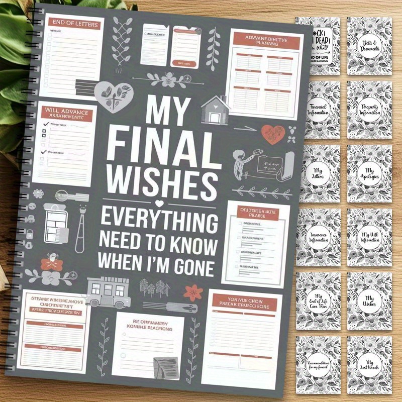 1pc end of life planner guided final arransynthetic gemstoneents when im gone workbook organizer notebook mixed color paper use without electricity no feathers for will preparation last       with day of details 5