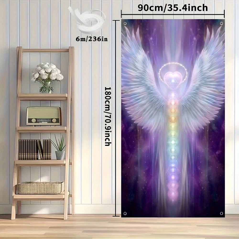 TEMU 2d Flat, 2d Door Banner, 1pc Chakra Energy Banner - 2d 7 Chakra System Spiritual Meditation Wall Hanging, Detachable Indoor/outdoor Door Hanging