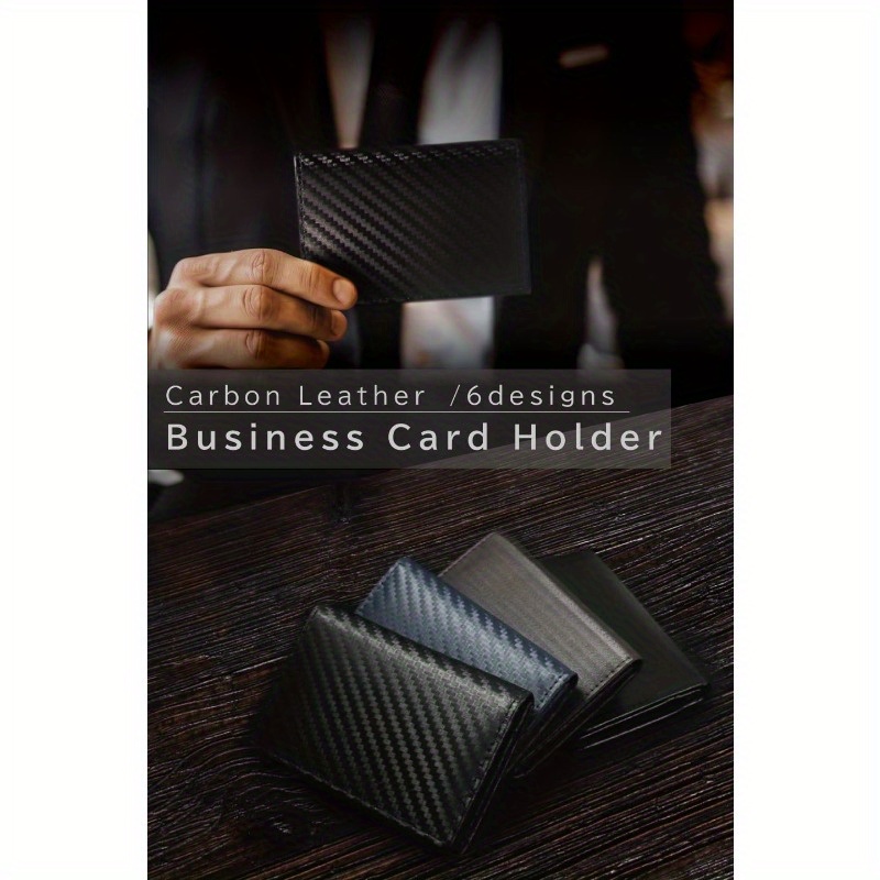 メンズ本革カーボンレザービジネスカードホルダー - 大容量30枚収納ビフォールドウォレット、 トなダークブラウンのテクスチャーデザイン、スリムで耐久性抜群の （s35）、オフィス・会議・旅行用、高級素材、 アクセサリー、企業ギフト 商品詳細 1