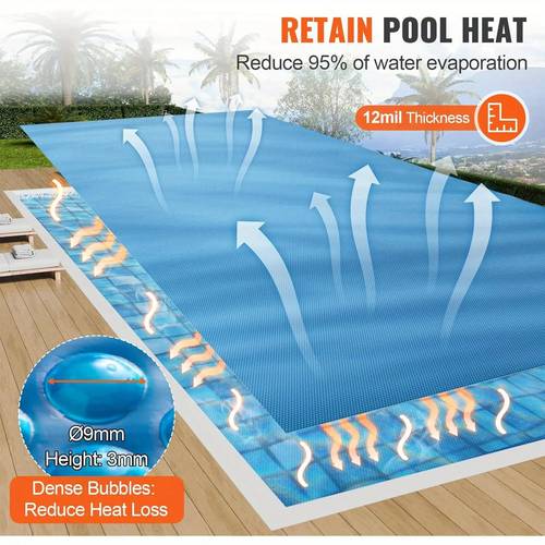 1pc rectangular solar thermal insulation blanket heavy duty insulation cover suitable for swimming pools and hot tubs repairable bathtub foam insulation cover blue
