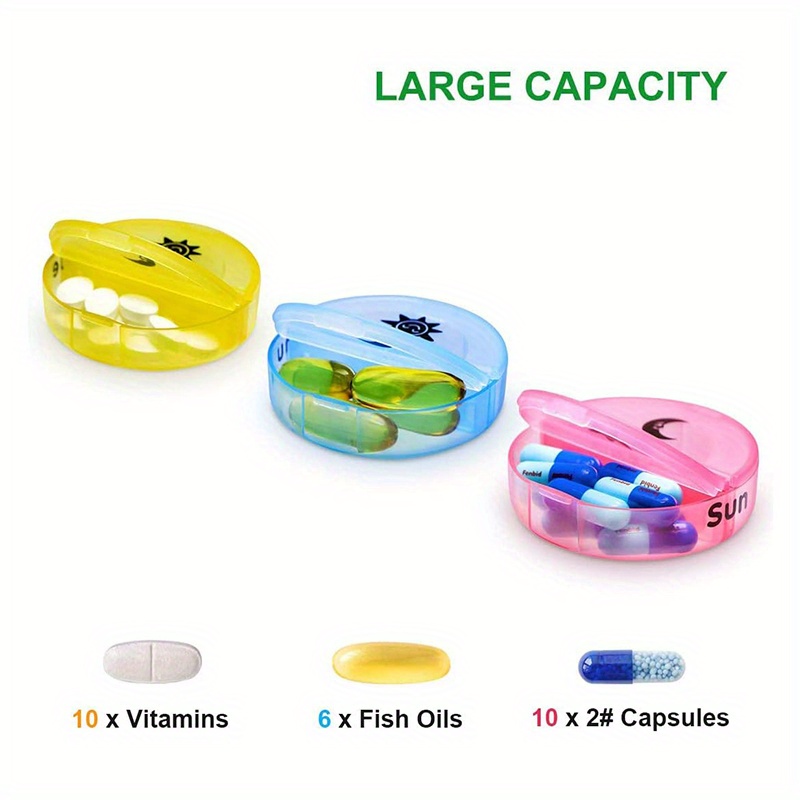 Pill Organizer 2 Times A Day, Weekly AM PM Pill Box, Large Capacity 7 Day Pill Cases For Pills, Vitamin, Fish Oil, Supplements