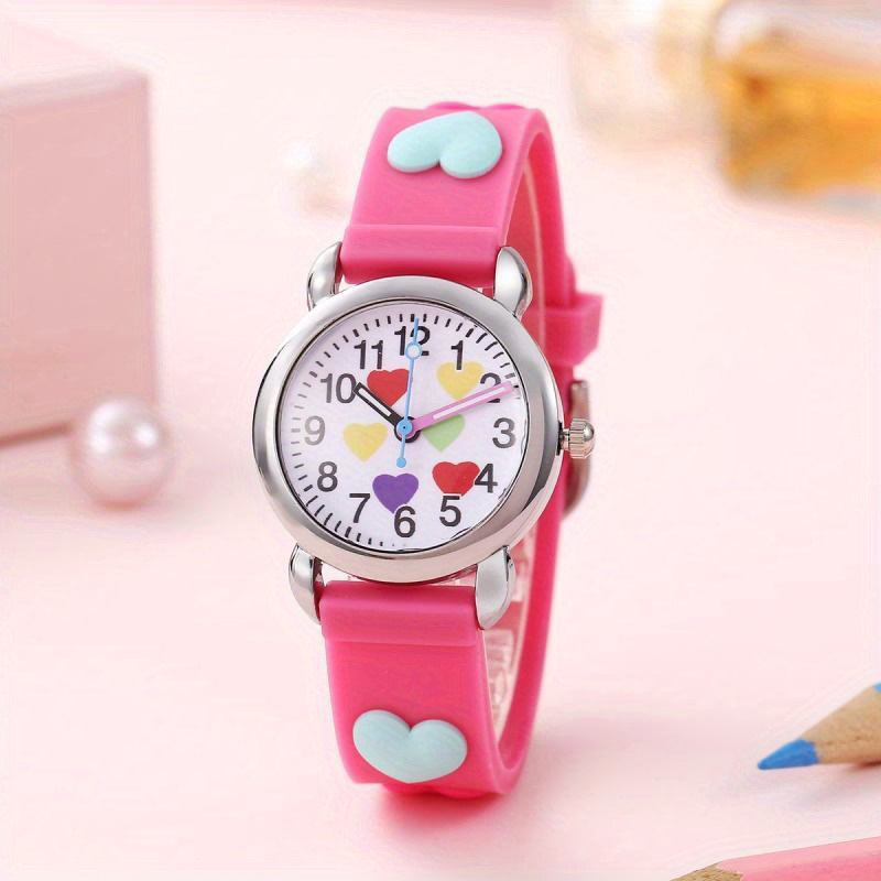 12-number Colored Heart Cartoon Watch