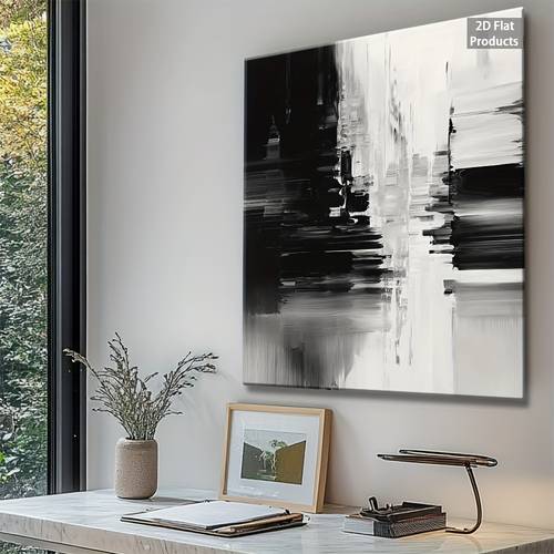 2d flat 2d flat 2d piece abstract canvas wall 2d flat design with a frame featuring a modern minimalist black and white pattern suitable for indoor and outdoor decoration in living rooms bedrooms bathrooms